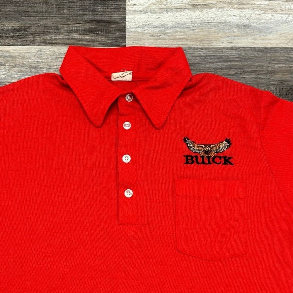 Vintage 70s80s Horizon Sportswear Buick Red Mens‎ L Classic Car Merch Polo Shirt